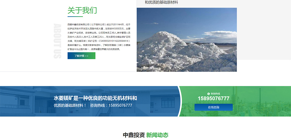 中鑫投资网站建设